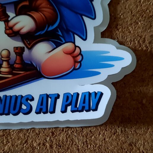 Alternative view of Cute vinyl Sticker with funny Quote for a hedgehog loving Chess Player.