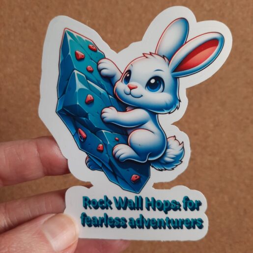 Rock Climbing Hare Vinyl Sticker ( Funny Quote)