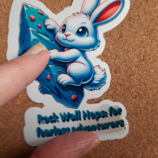 Alternative view of Rock Climbing Hare Vinyl Sticker ( Funny Quote)