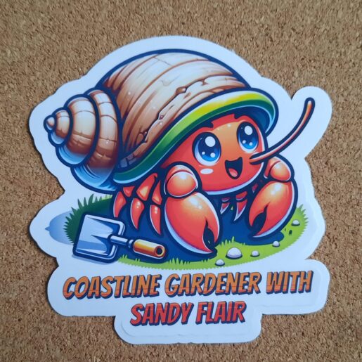 Vinyl Sticker Hermit Crab Lover with Funny Quote