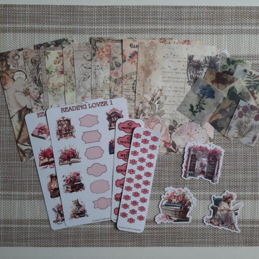 Vintage scrapbooking Bundle for a Reading Enthusiast.