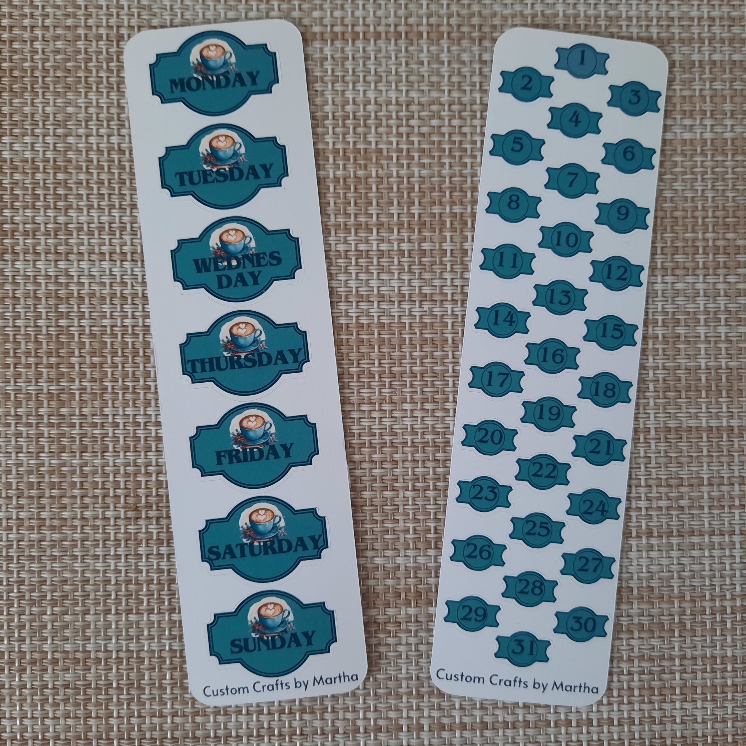 Coffee Lover Scrapbook Sticker Bundle Blue-green. - Image 5