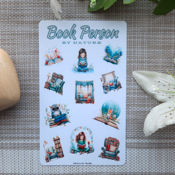Book Person by Nature beautiful 2-sheet Sticker Set. - Image 3