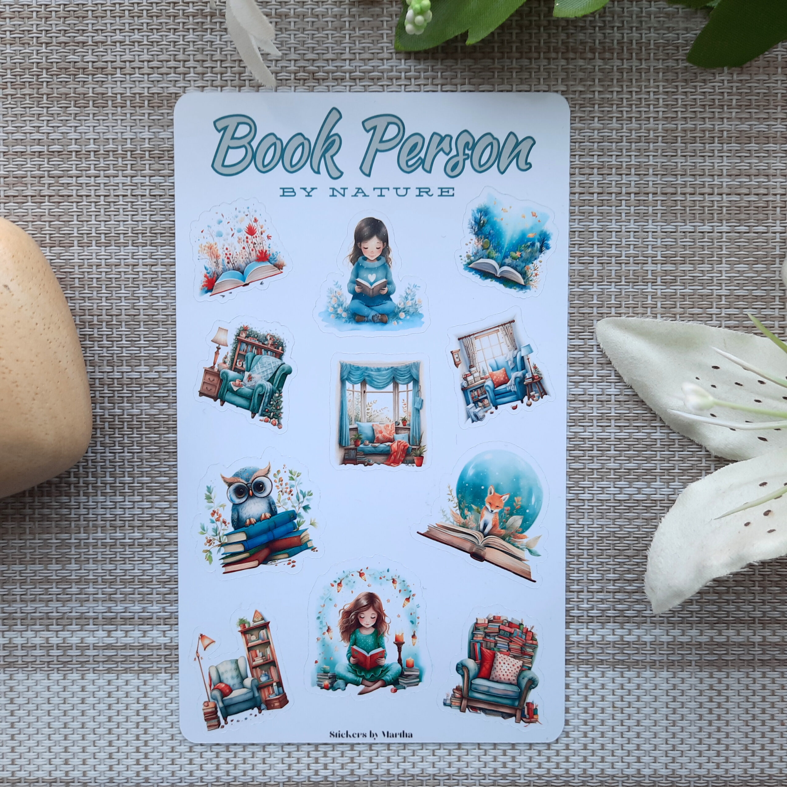 Book Person by Nature beautiful 2-sheet Sticker Set. - Image 3