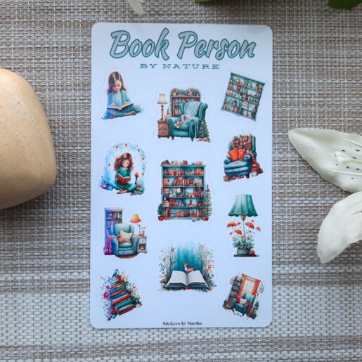 Alternative view of Book Person by Nature beautiful 2-sheet Sticker Set.