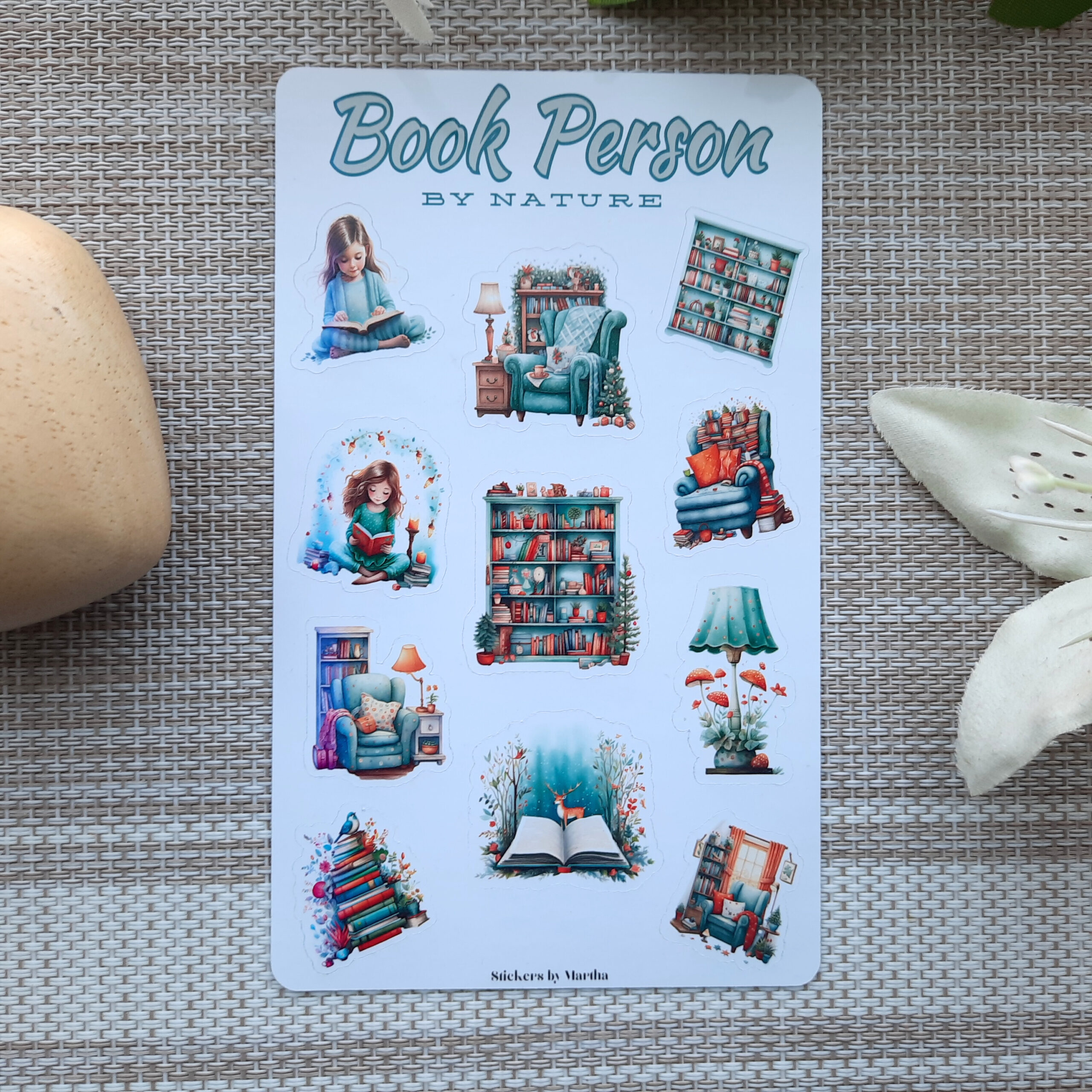 Book Person by Nature beautiful 2-sheet Sticker Set. - Image 2