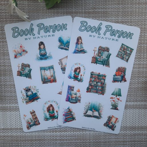 Book Person by Nature beautiful 2-sheet Sticker Set.