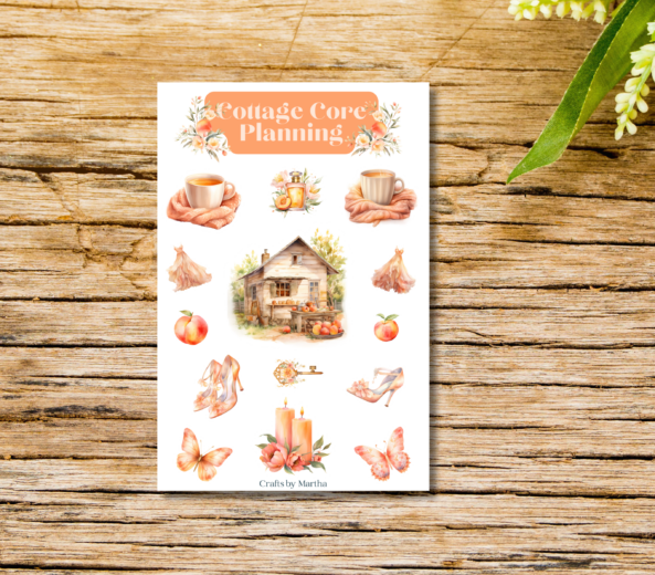 Scrapbooking or Journaling Sticker Set with Peach Fuzz colors. Bonus Laminated bookmark. - Image 3