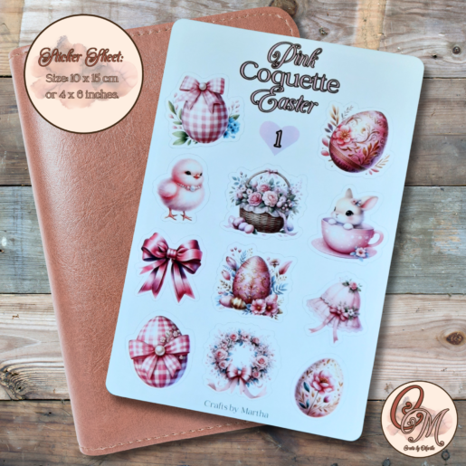 Pink Coquette Easter Sticker sheet